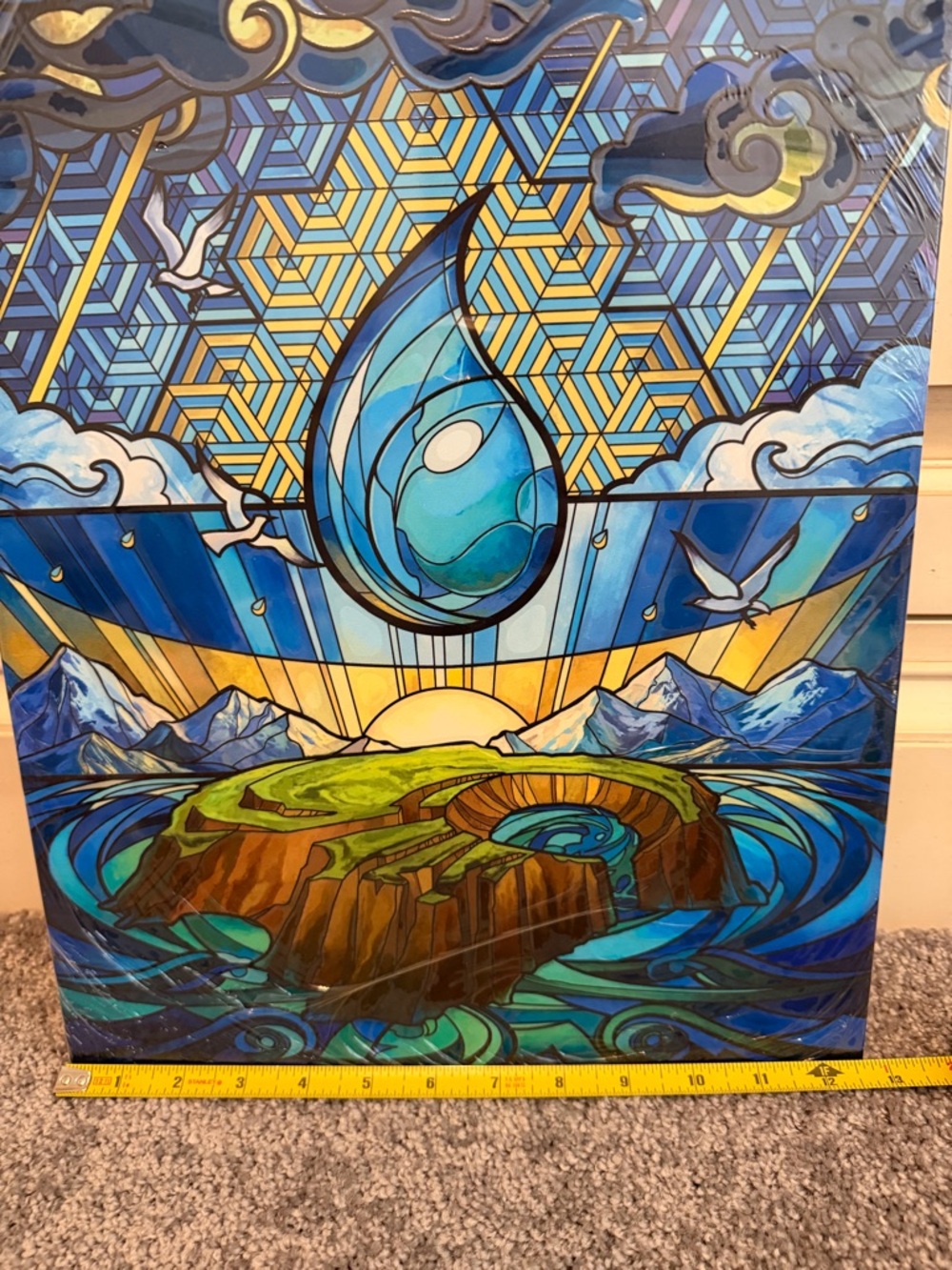 The Gathering Dominaria United 
Stained Glass Island" metal poster NEW - Picture 8 of 9